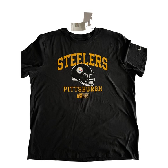 NWT Nike Dri‎ Fit NFL Team Apparel Pittsburg Steelers Helmet Graphic Tee SZ 2XL - Picture 2 of 7